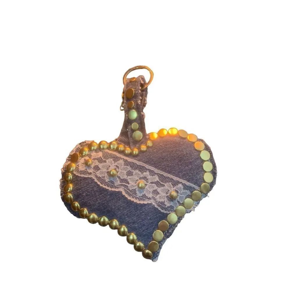 Oversized Denim Keychain